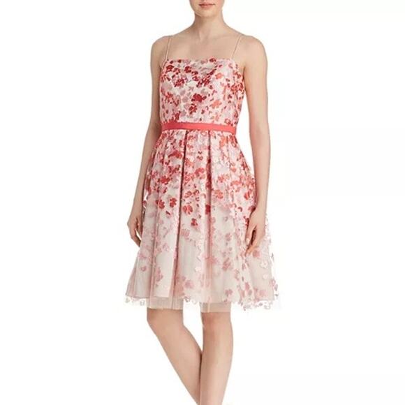 NWT Eliza J Floral Organza Dress Red & Pink  Sleeveless Formal Wedding Size 6 - Picture 1 of 12